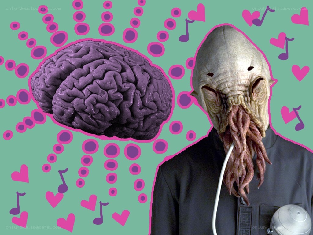 alien brain and music collage
