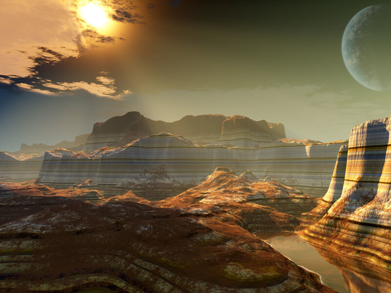 Alien Canyon Landscape — Brown