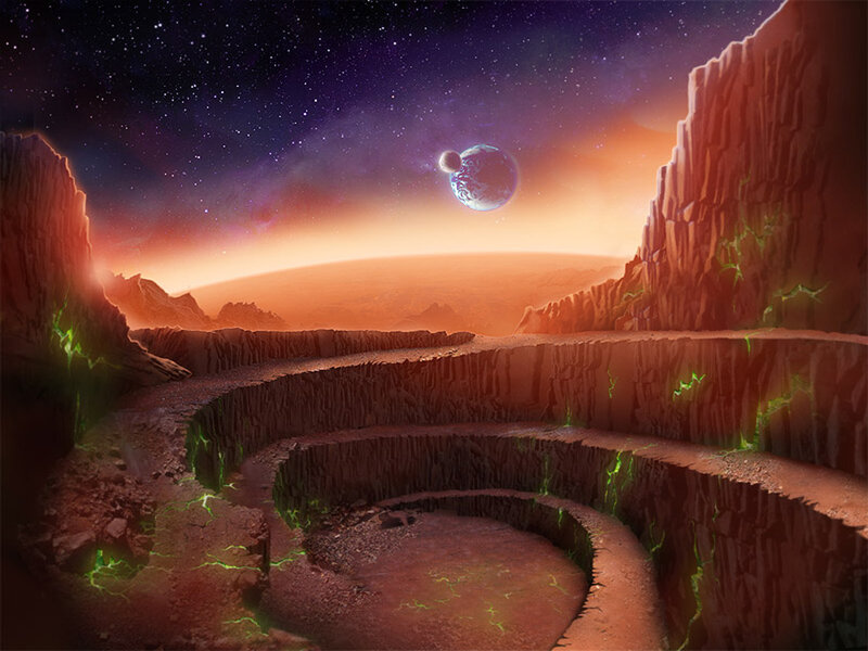 Alien Canyon Landscape — Orange