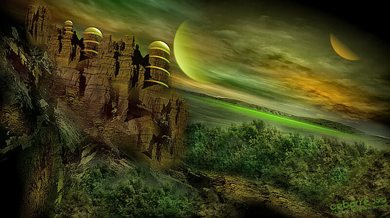 Alien Castle on Cliff
