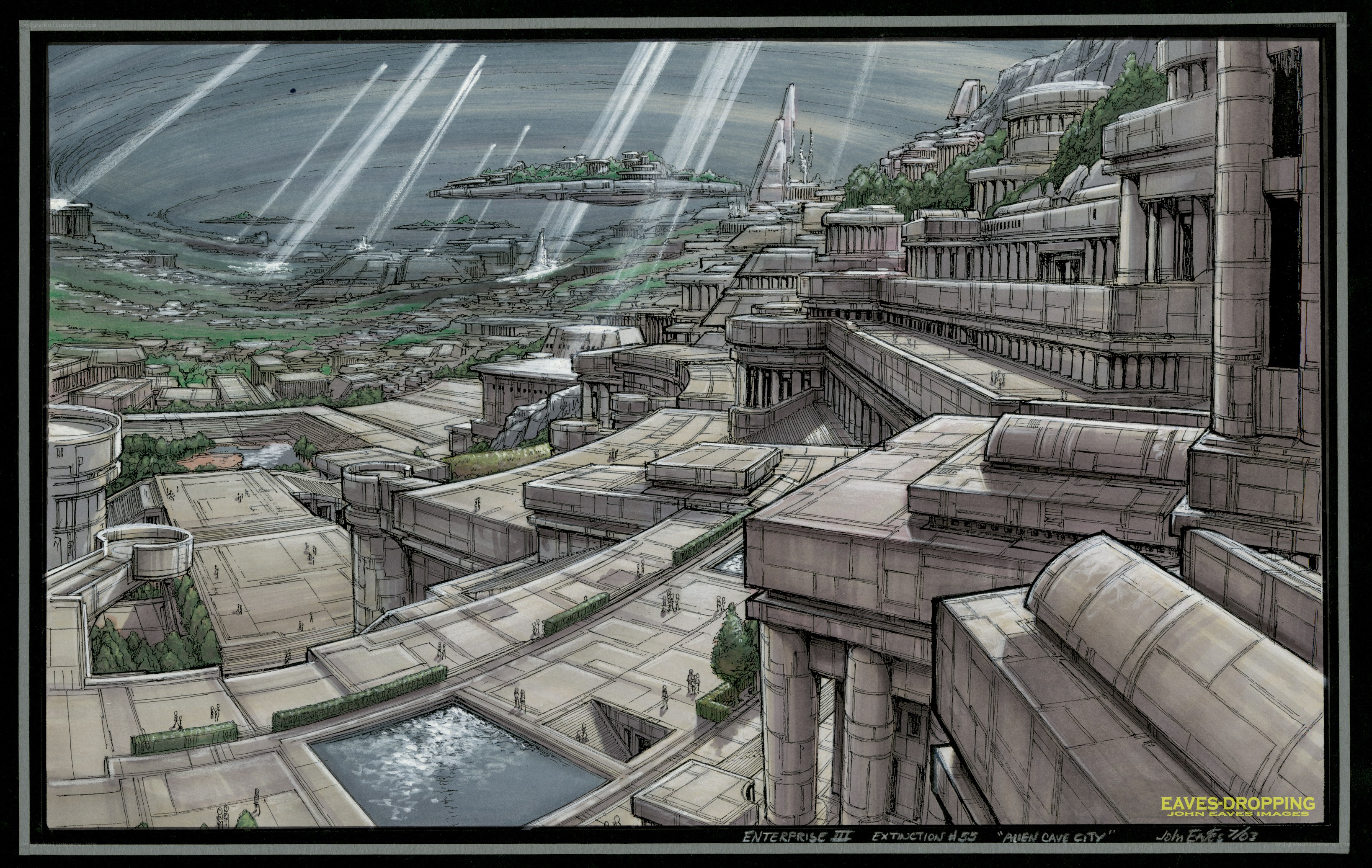 Alien cave city concept art