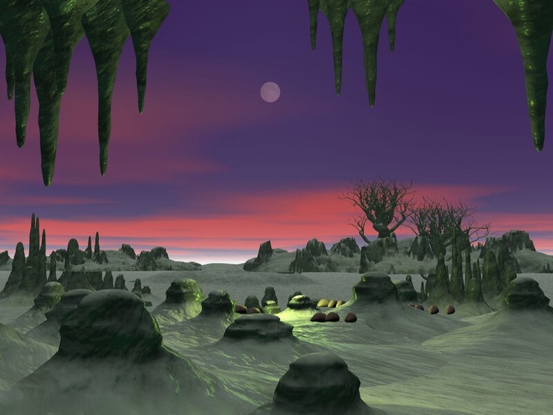 alien cave landscape