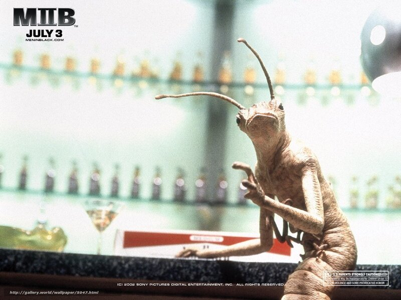 Alien character at bar
