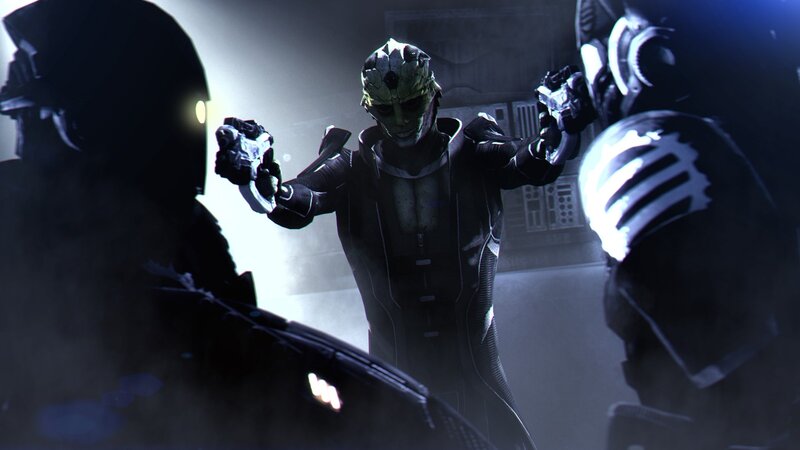 Alien Character Holding Guns
