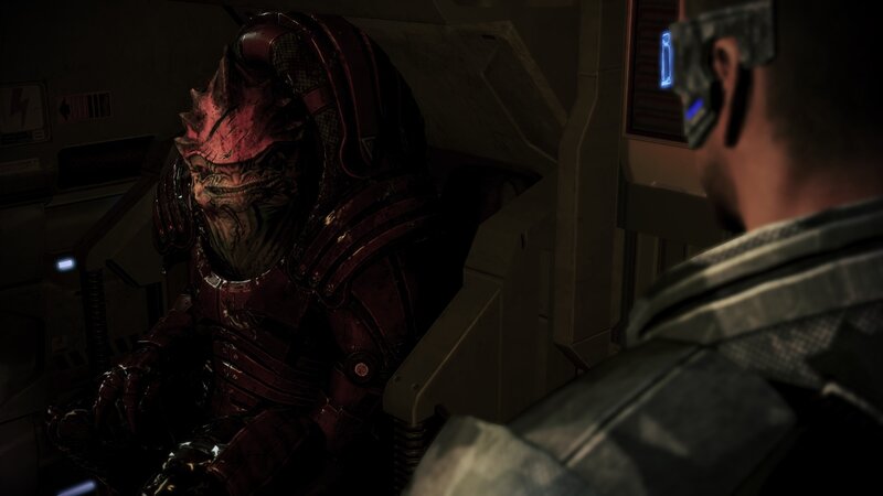 alien character in a cockpit