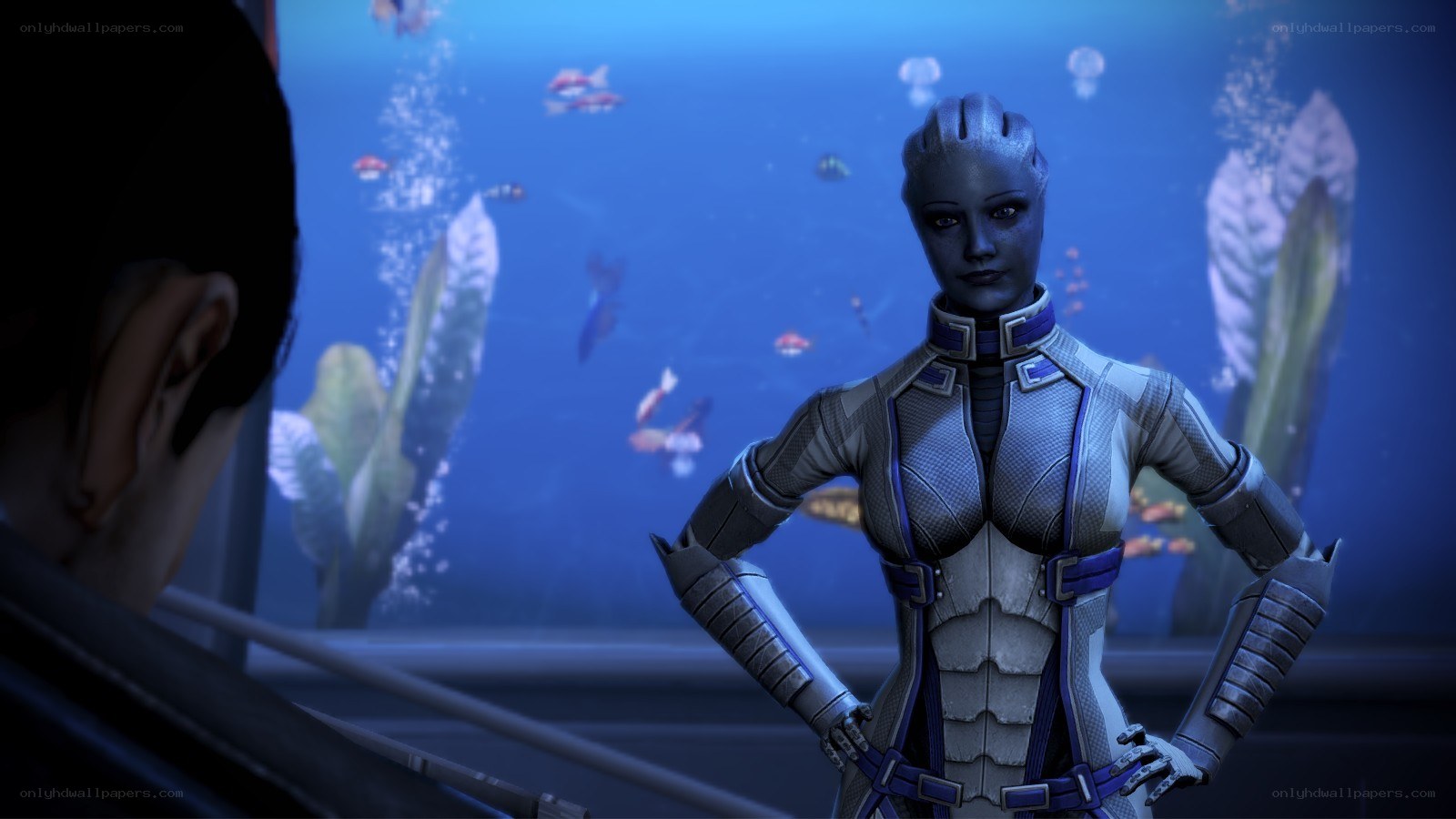 alien character in aquarium