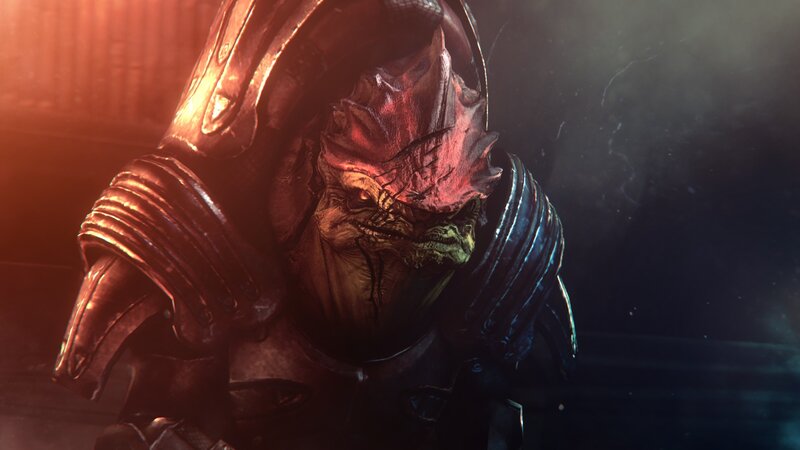 Alien Character in Armor — Black, Dramatic