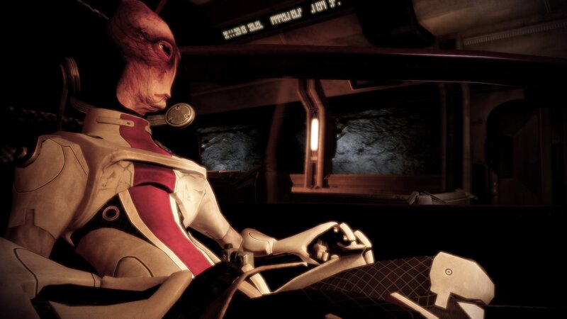 alien character in cockpit