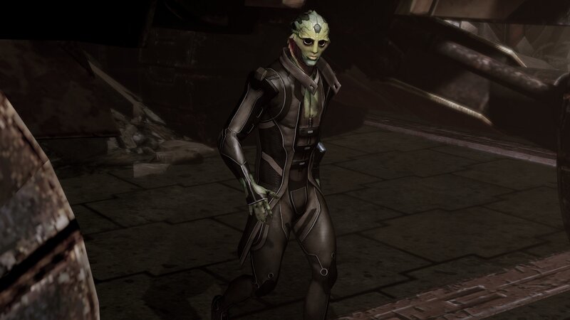 alien character in dark corridor