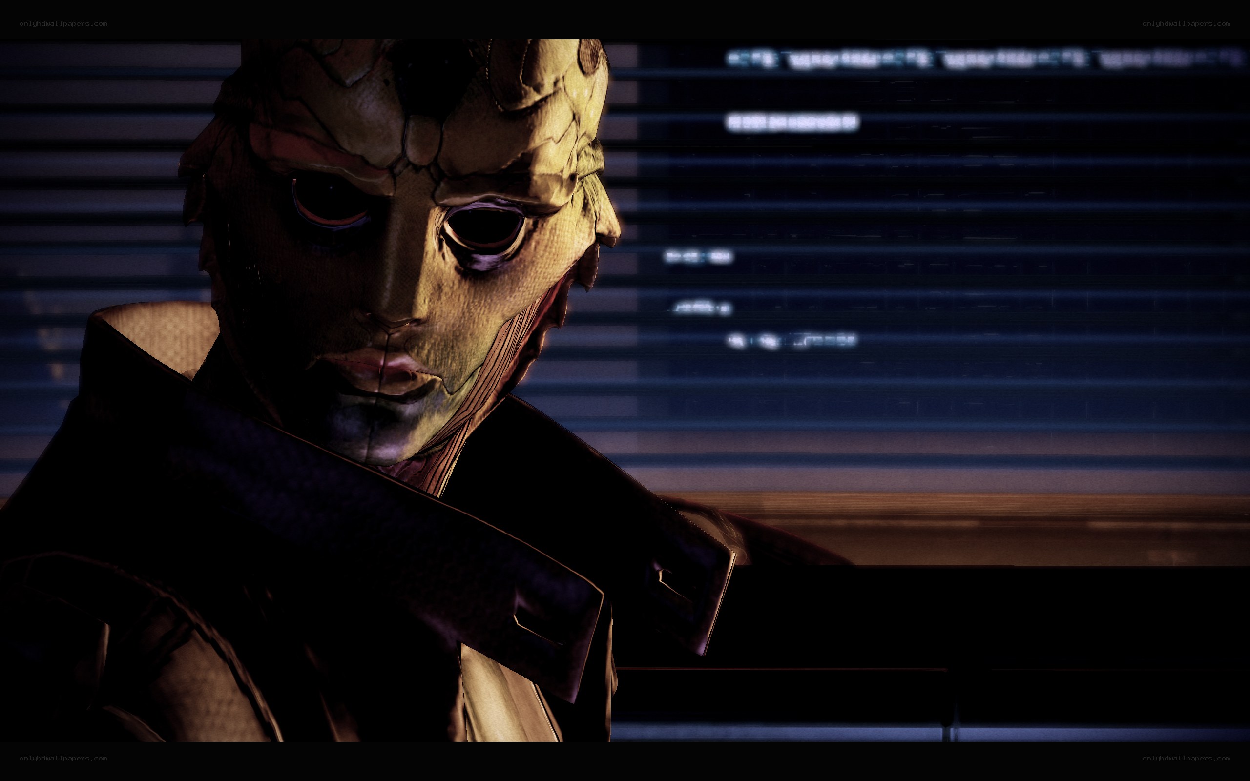 alien character in dark room