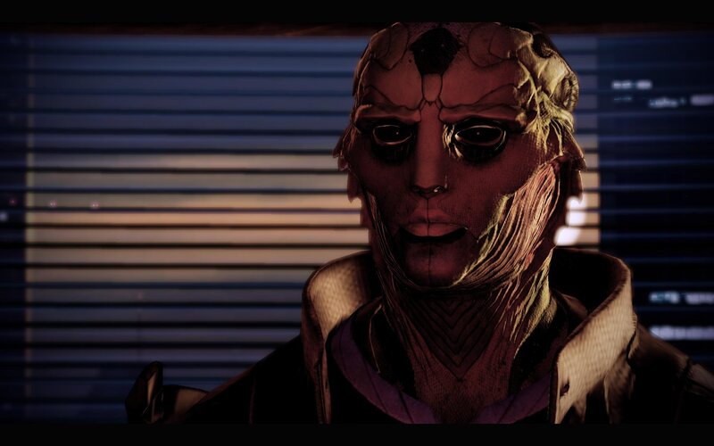 alien character in dark room