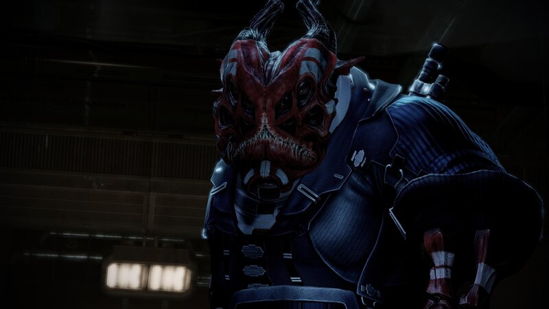 Alien character in dark setting