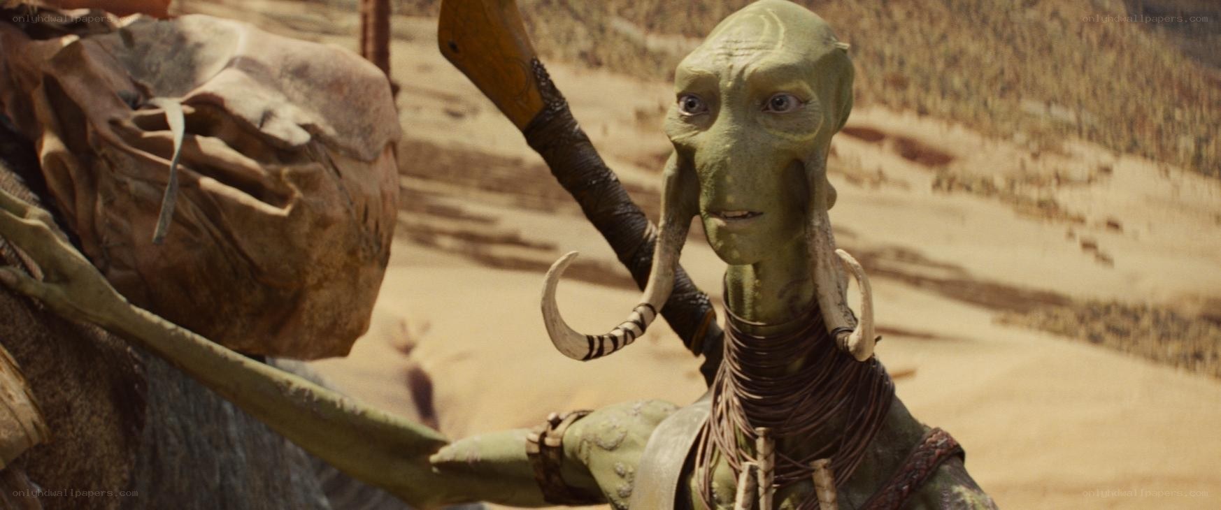 alien character in desert scene