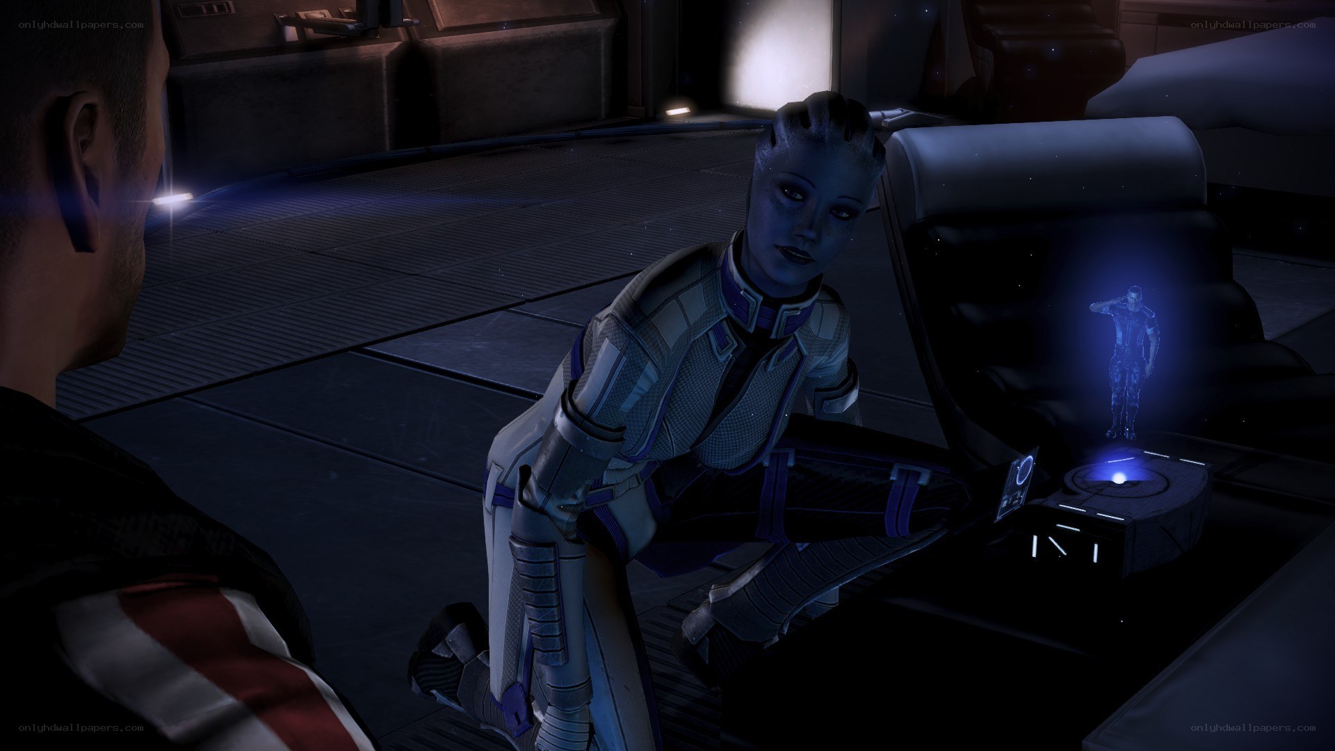 Alien character in futuristic setting