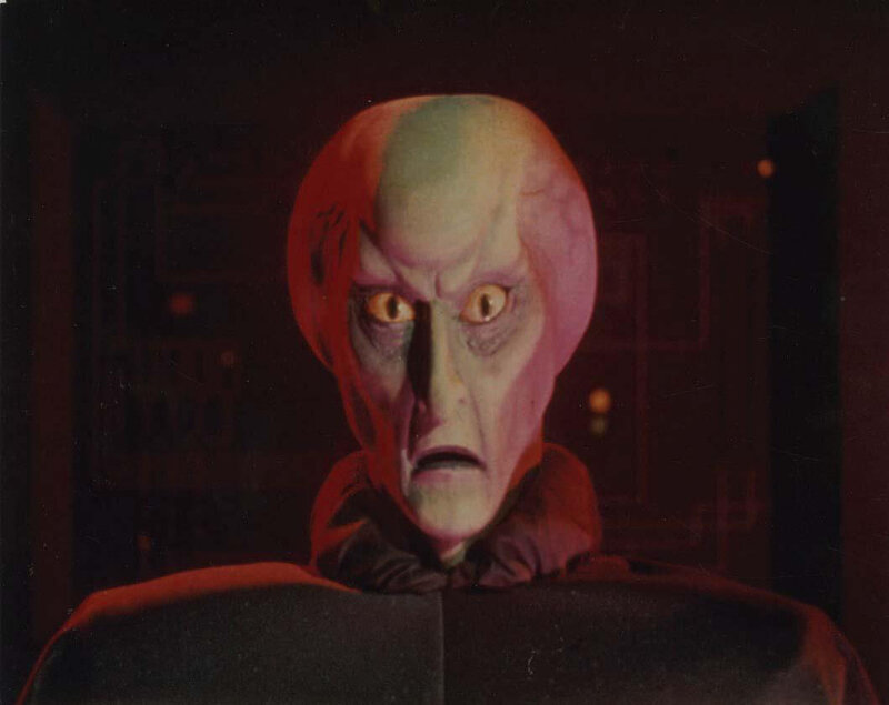 alien character in red light