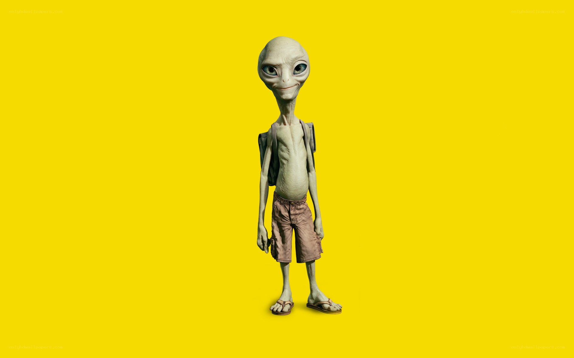 alien character in shorts