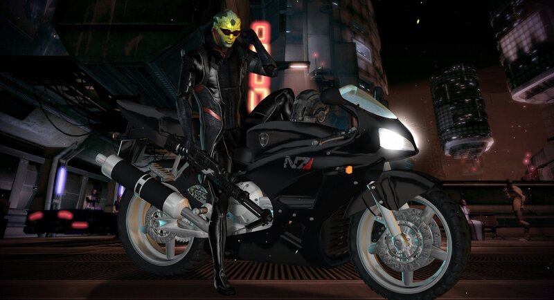 Alien Character on Motorcycle