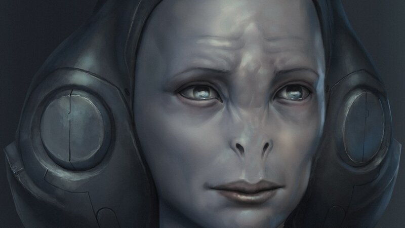 Alien Character Portrait — Gray