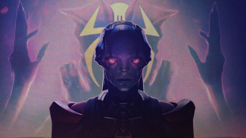 Alien Character with Glowing Eyes — Purple