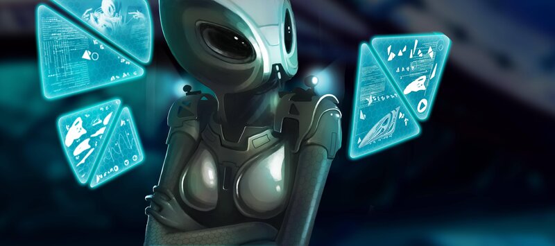 Alien Character with Holograms
