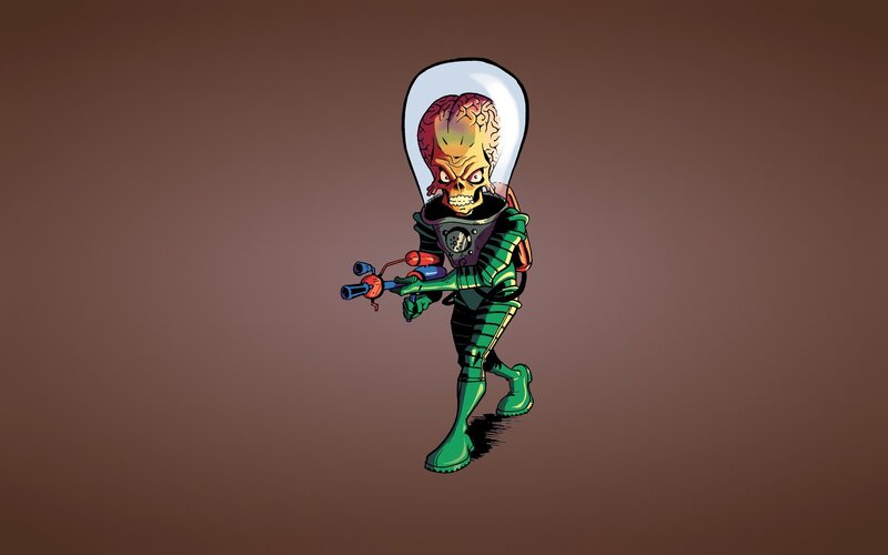 alien character with weapon