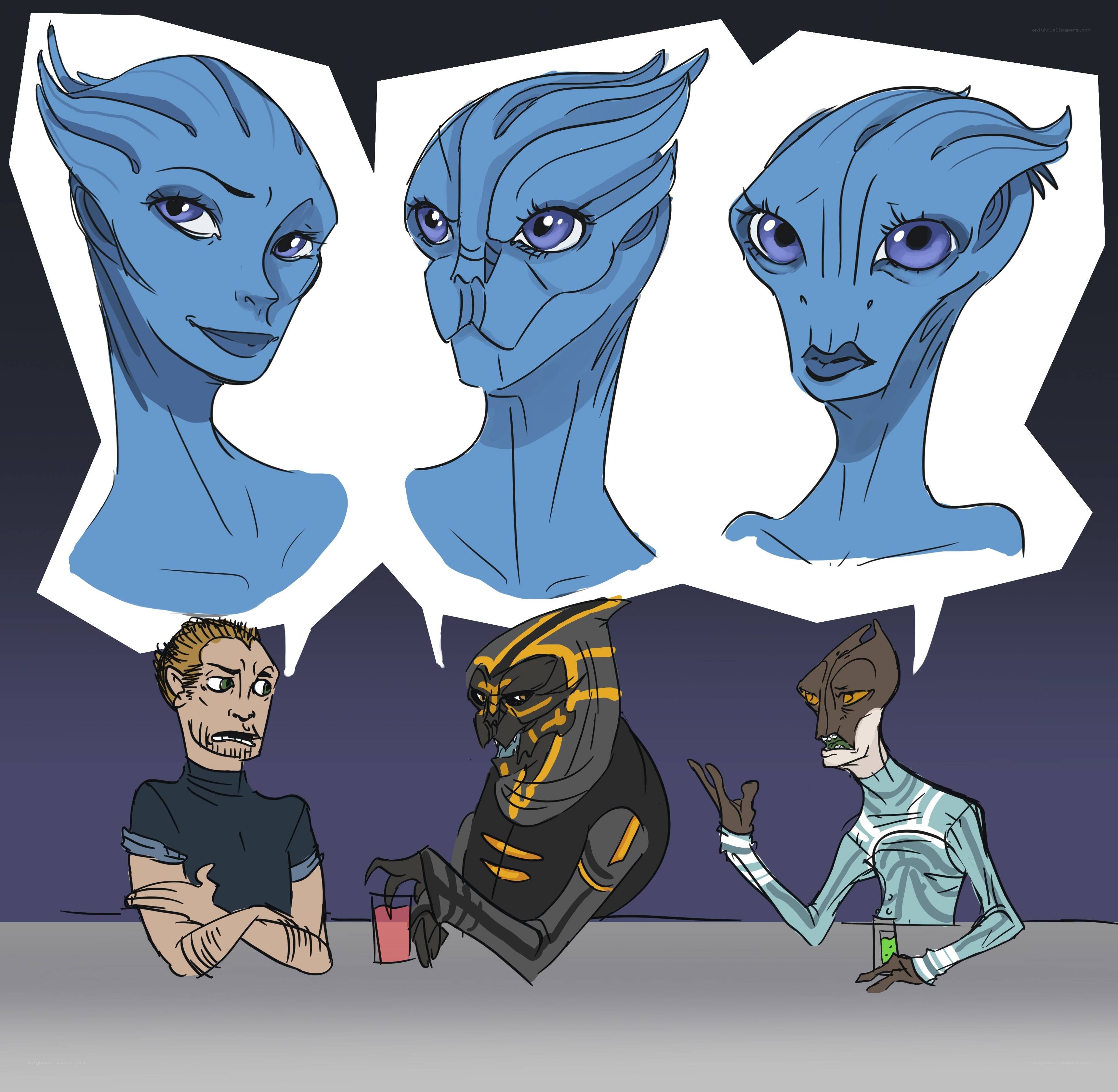 alien characters in thought bubbles