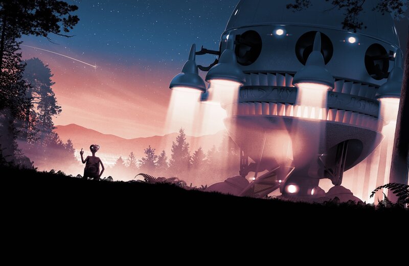 Alien Child with Spaceship