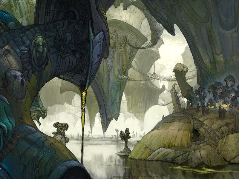 alien city in cavern