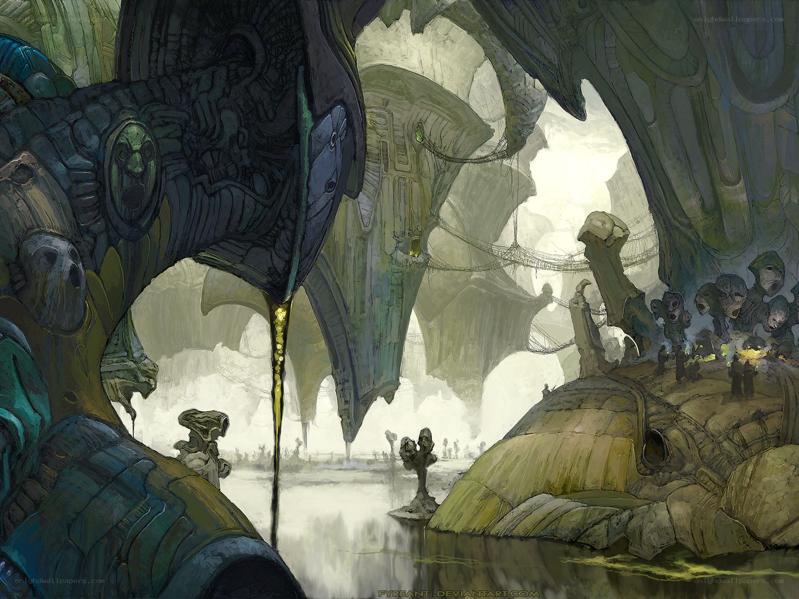 alien city in cavern
