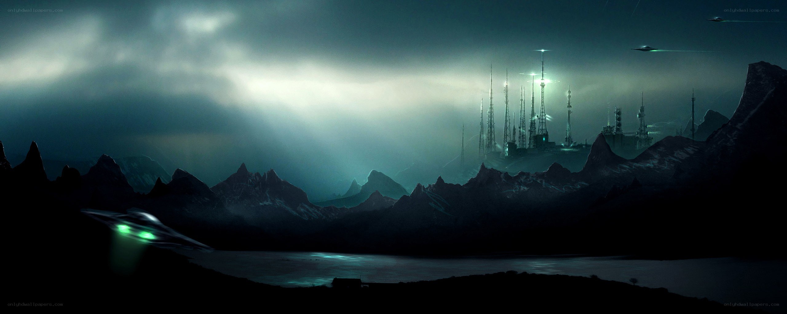 alien city in mountain valley