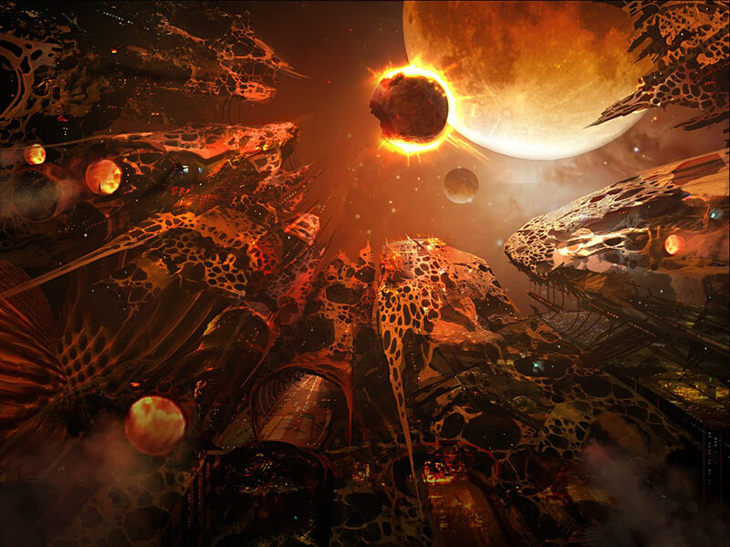 alien city under alien sky