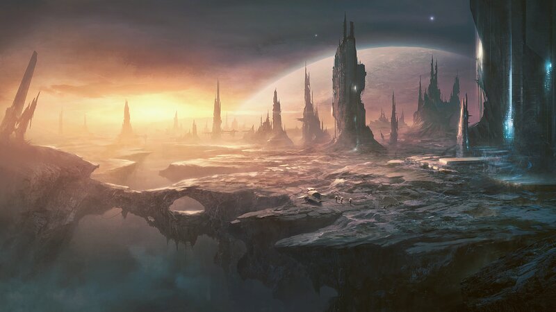 Alien Cityscape at Sunset