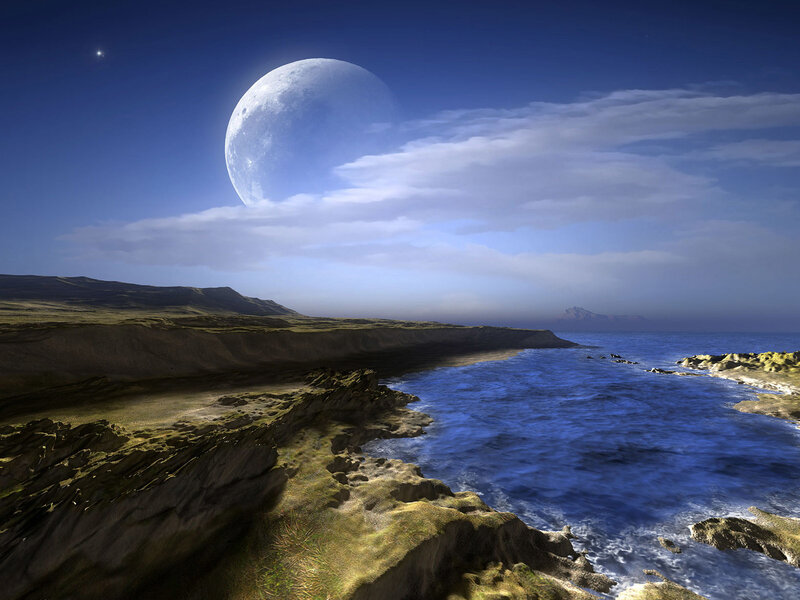 Alien Coastline at Night