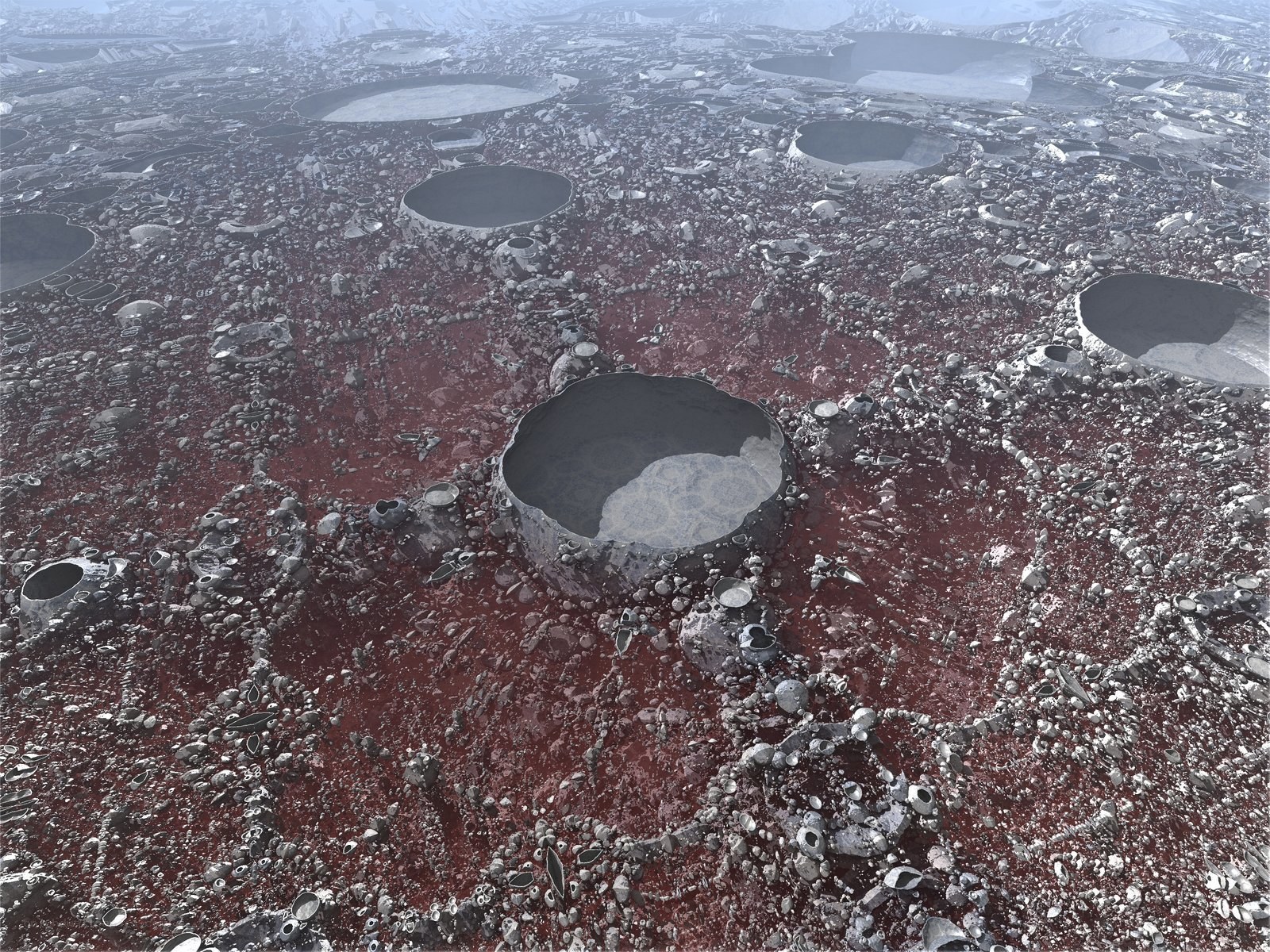 Alien crater landscape
