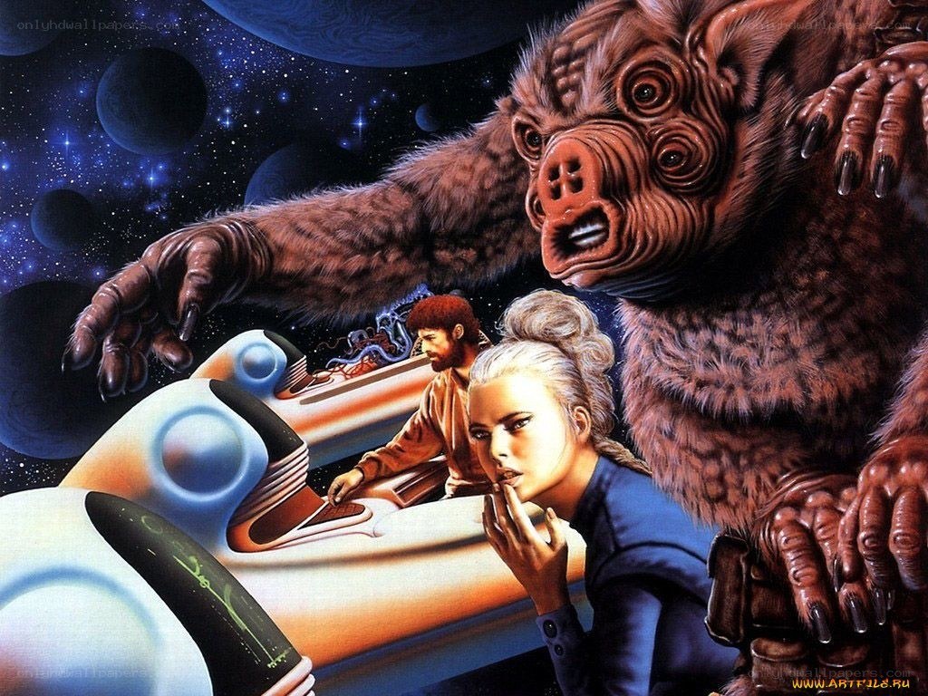 Alien creature attacks spaceship crew