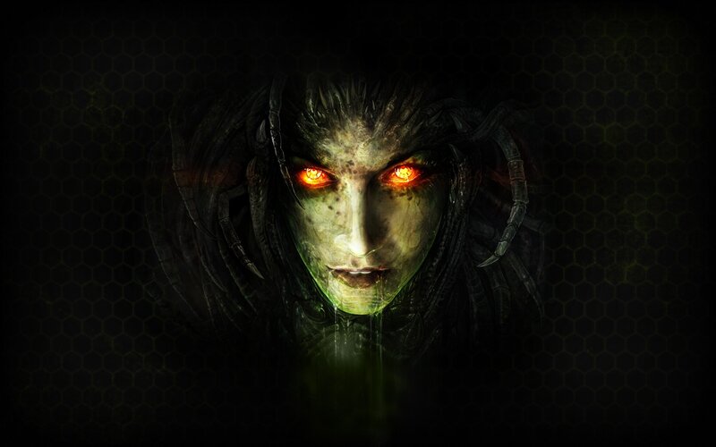 Alien Creature Face — Black, Dark, Menacing