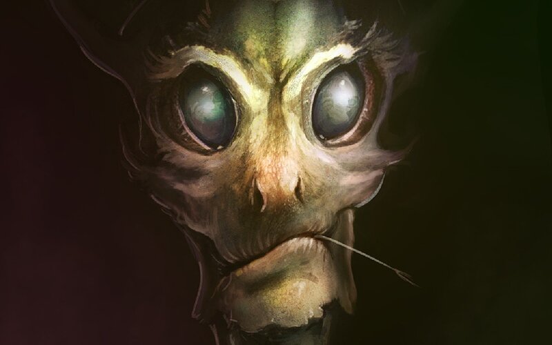 Alien Creature Face — Green