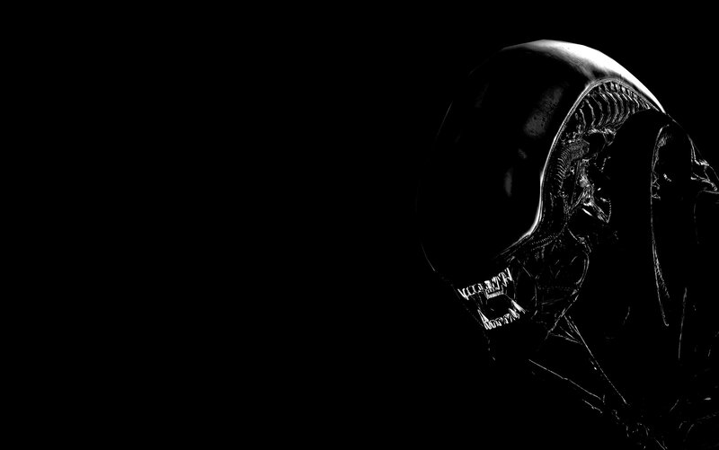 Alien Creature Head — Black, Dark, Ominous, Digital Art