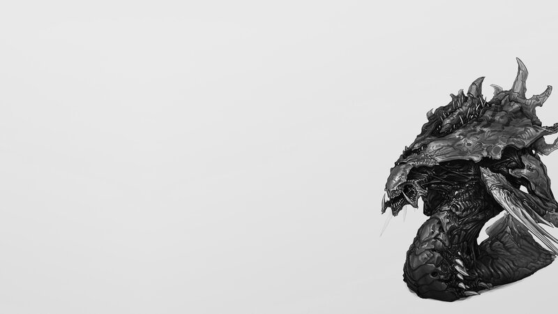 Alien Creature Head — Black, Dark