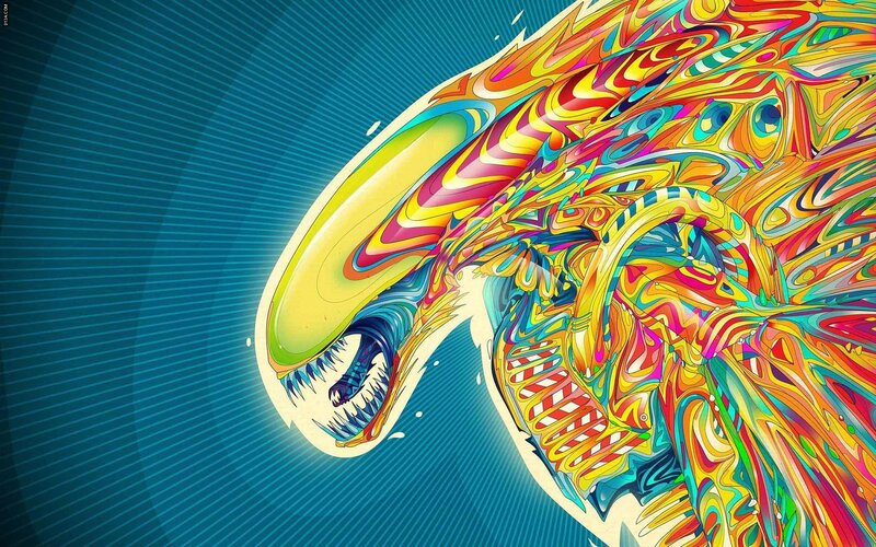 Alien Creature Head — Blue, Dramatic, Digital Art