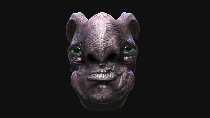 Alien Creature Head — Purple