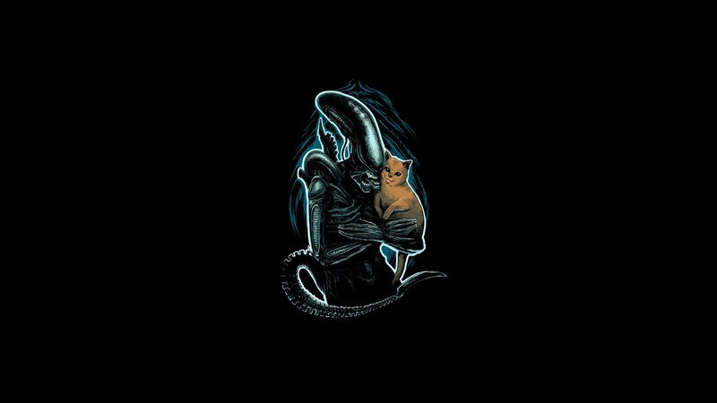 Alien Creature Holding Cat
