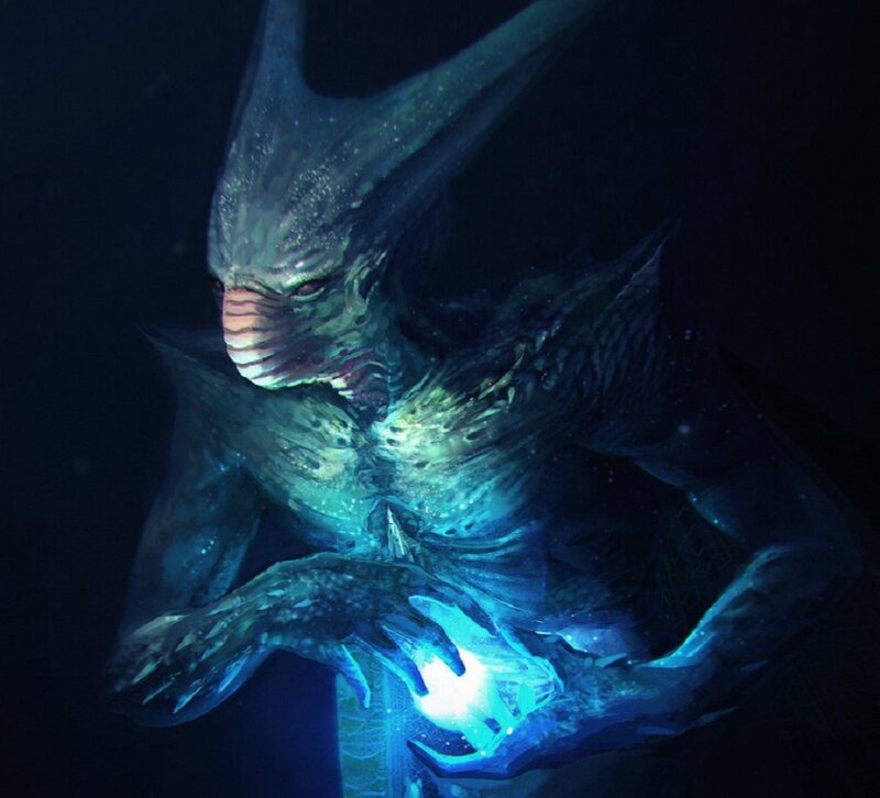 Alien Creature Holding Light