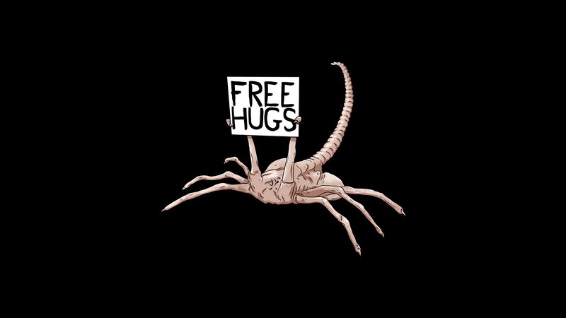 Alien Creature Holding Sign