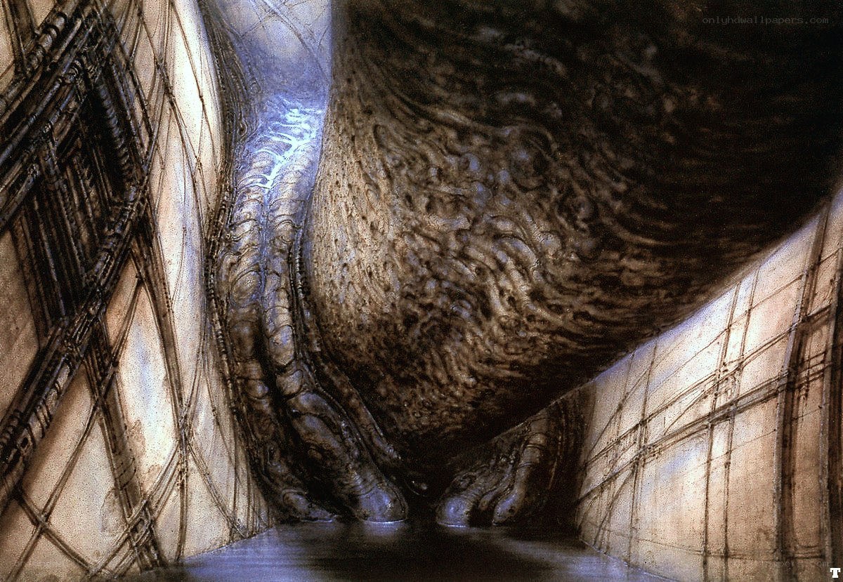 Alien creature in a corridor