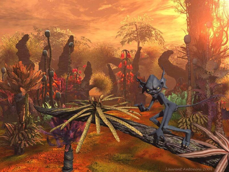 alien creature in alien landscape