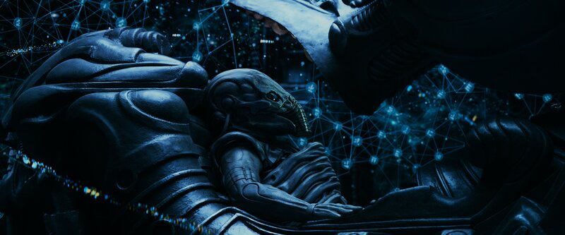 Alien Creature in Armor — Black, Dramatic, 3d Render