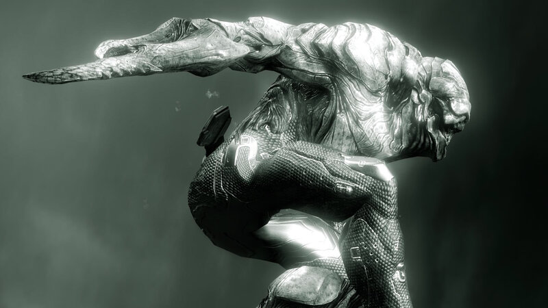 Alien Creature in Armor — Gray