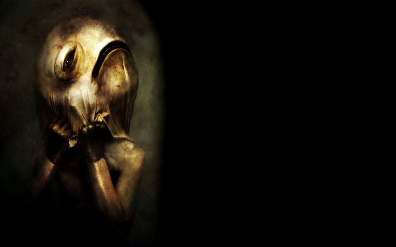 Alien Creature in Dark — Black, Dramatic, Digital Art