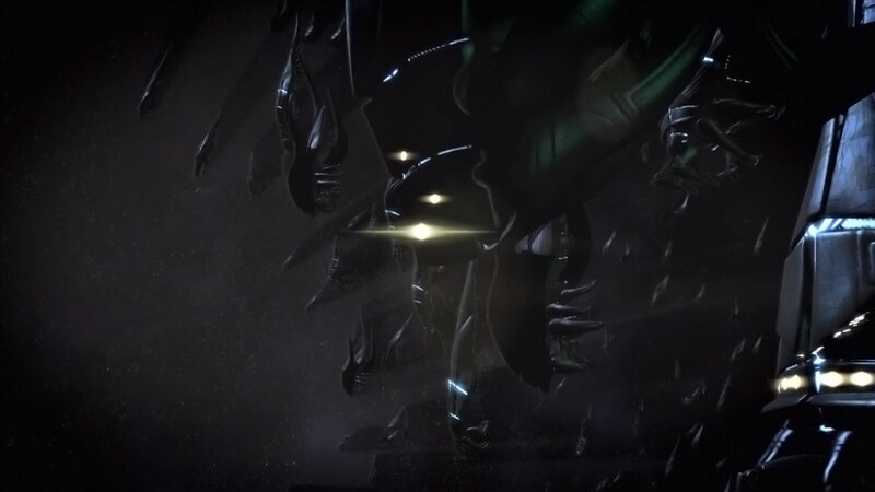 alien creature in dark environment